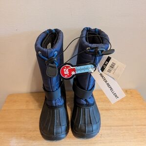 Water-Repellent Kids' Navy and Black Snow Boots